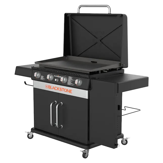 Blackstone 36" Culinary Cabinet Griddle with Side Table 4-Burner Liquid Propane Flat Top Grill