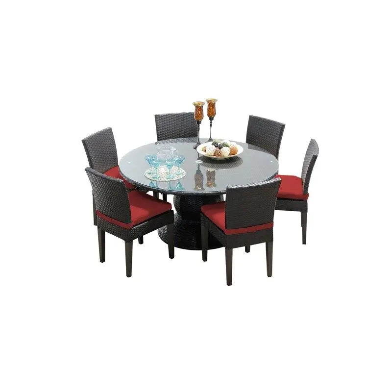 Stratford Round 6 - Person 60'' Long Dining Set with Cushions