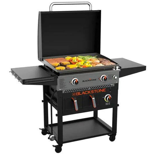 💥Clearance Sale🔥Blackstone 2-Burner 28" Griddle with Electric Air Fryer and Hood