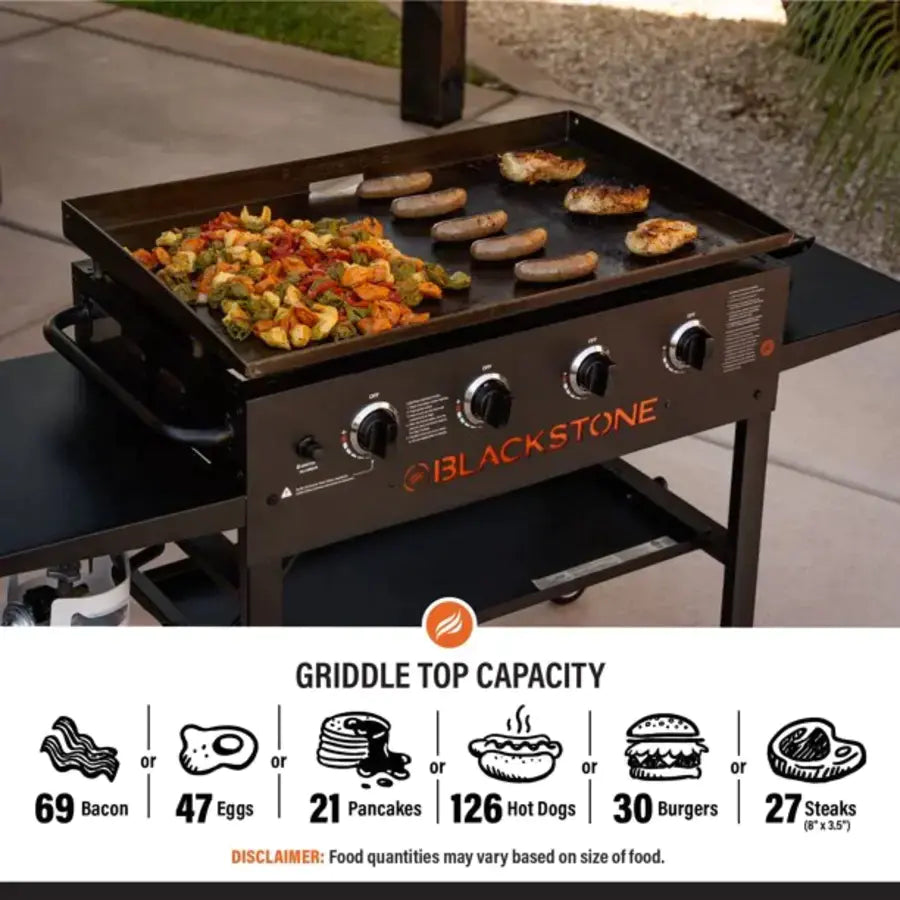 Blackstone 4-Burner 36" Griddle Cooking Station with Side Shelves