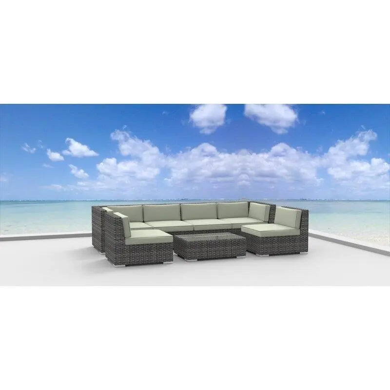 Knobel Wicker/Rattan 6 - Person Seating Group with Cushions