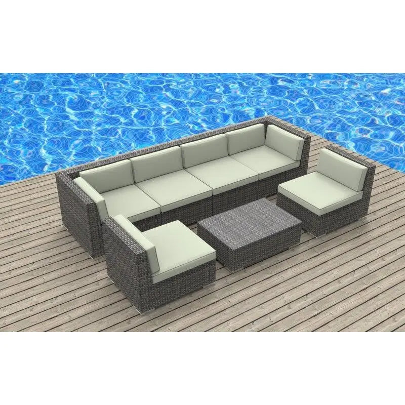 Knobel Wicker/Rattan 6 - Person Seating Group with Cushions