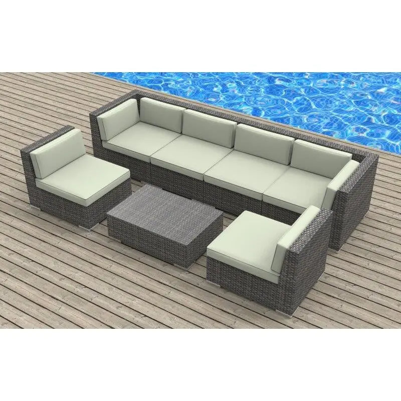 Knobel Wicker/Rattan 6 - Person Seating Group with Cushions