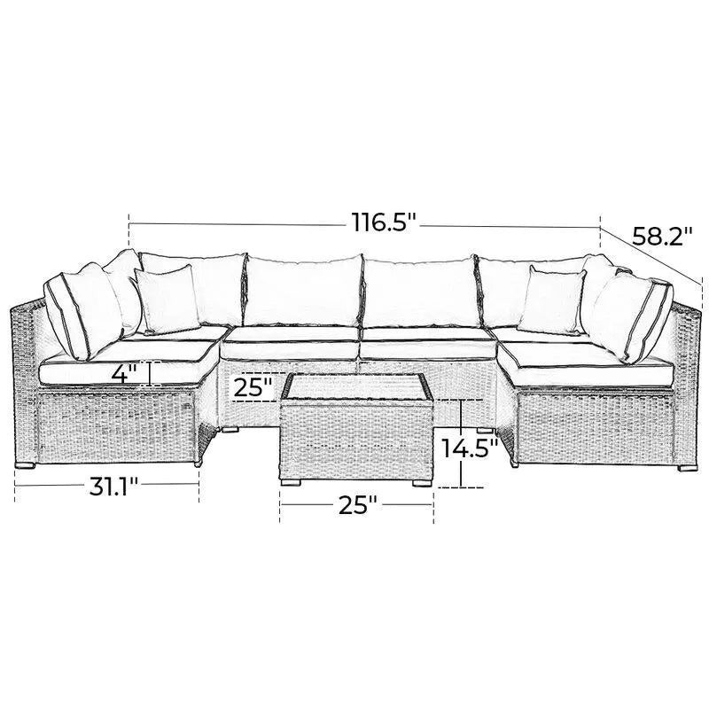 Liberta 6 - Person Seating Group with Cushions