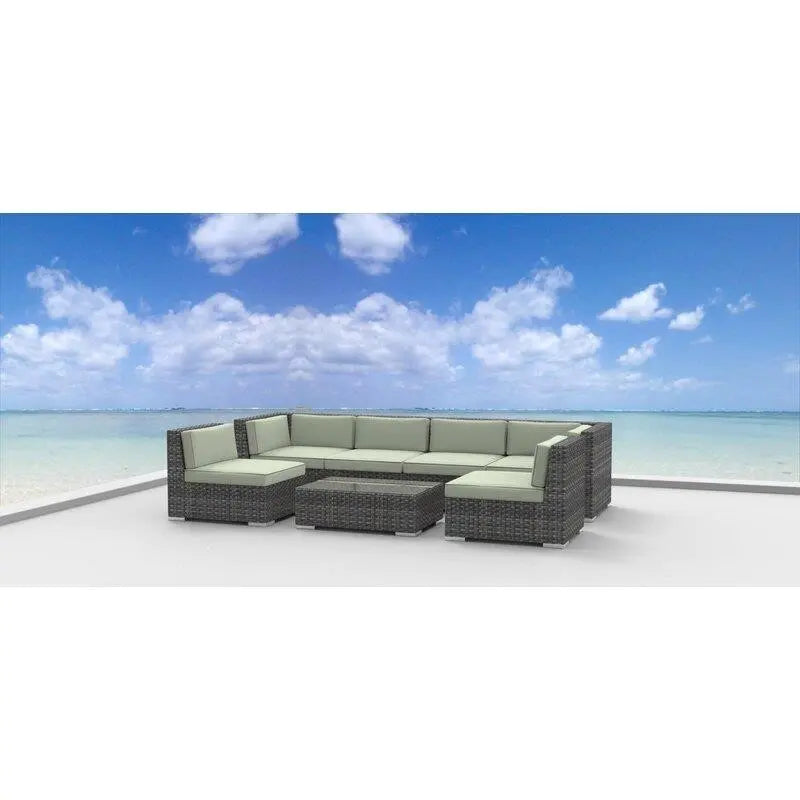 Knobel Wicker/Rattan 6 - Person Seating Group with Cushions