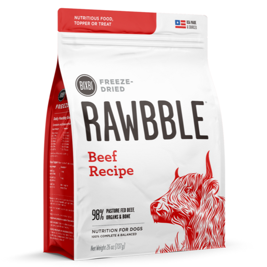 Bixbi Rawbble Freeze-Dried Beef Recipe Dog Food