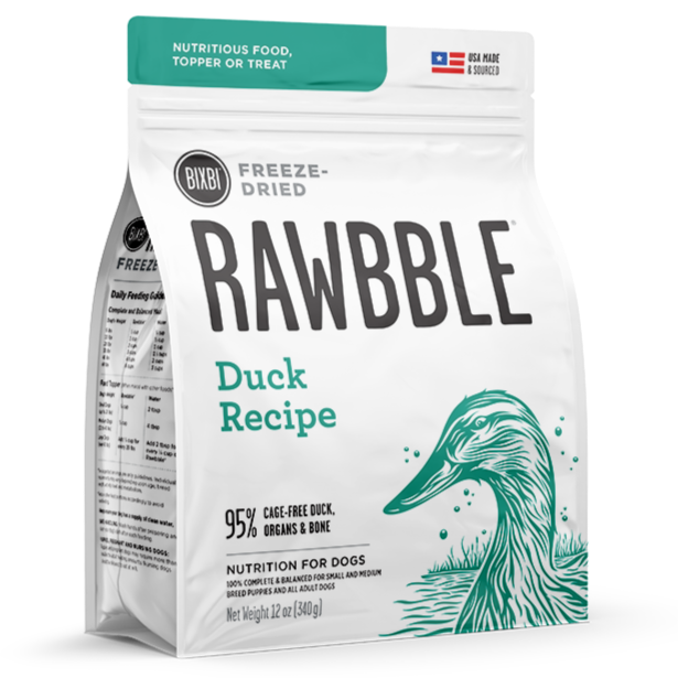 Bixbi Rawbble Freeze-Dried Duck Recipe Dog Food